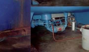 <Absorption chiller being repaired>