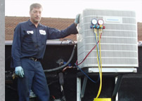 <John Uske repairing an AC system>